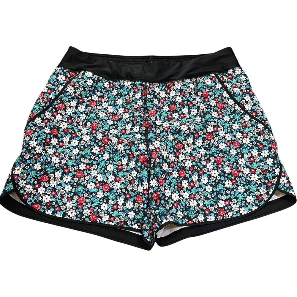 Lands' End Floral Swim Shorts Coverup Size 12 NWT Built-In Brief Ditsy Print NWT